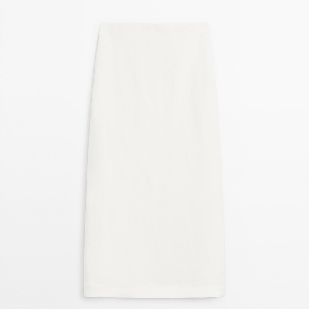 Massimo Dutti Cream Midi Skirt